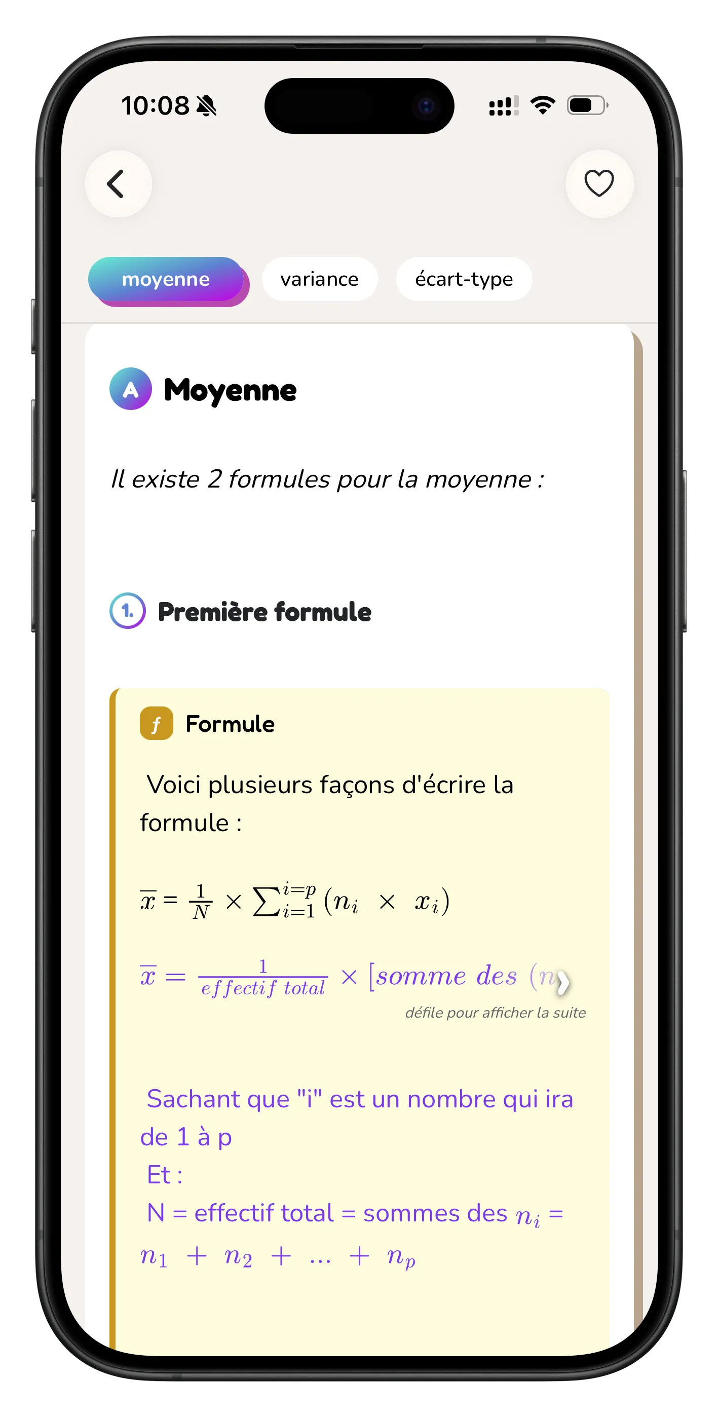 Écran de l’application Kees Maths